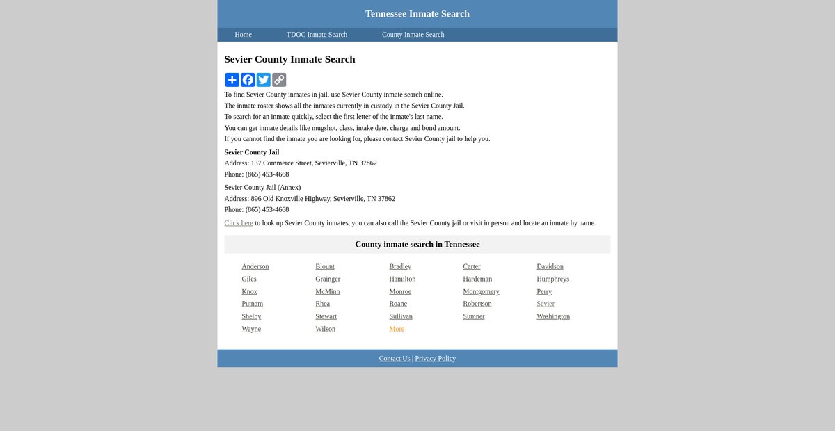 Preview of inmatesearchtennessee.org