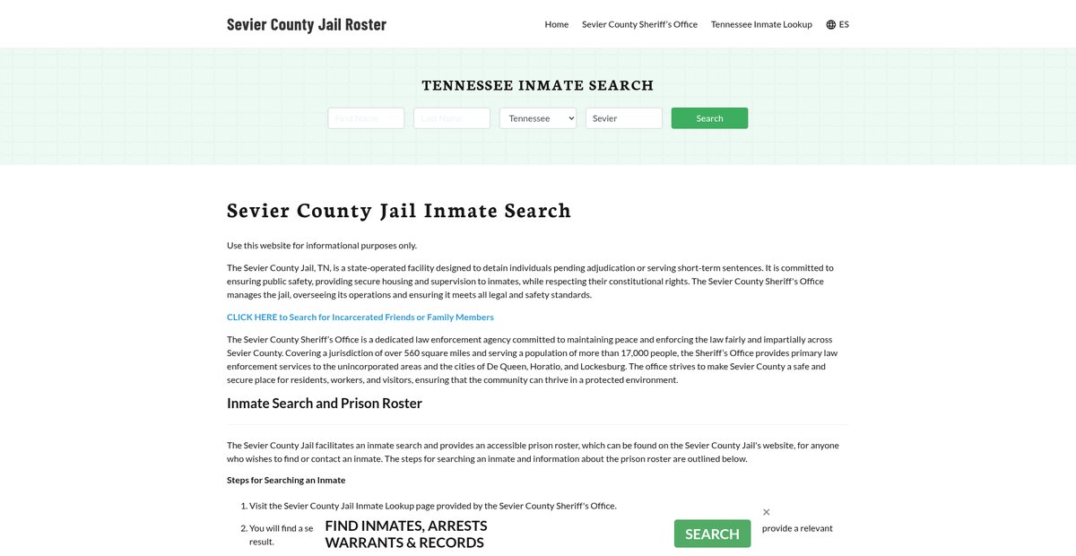 Preview of seviercountyjail.org