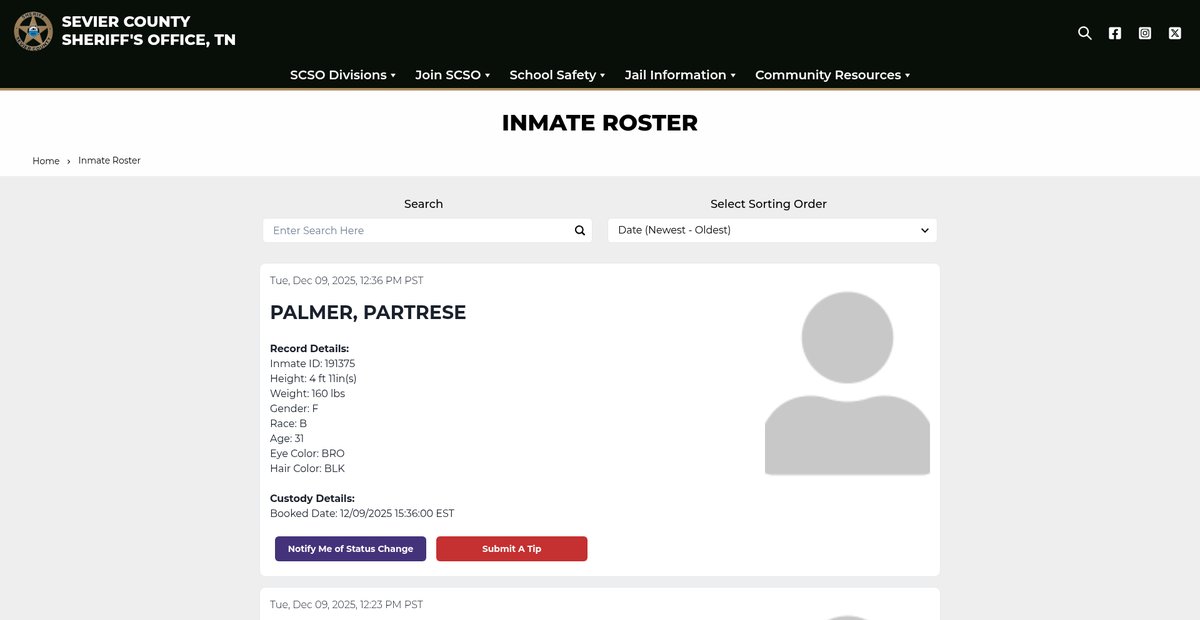 Preview of seviercountysheriff.com