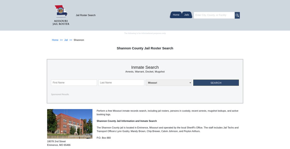 Preview of missourijailroster.com