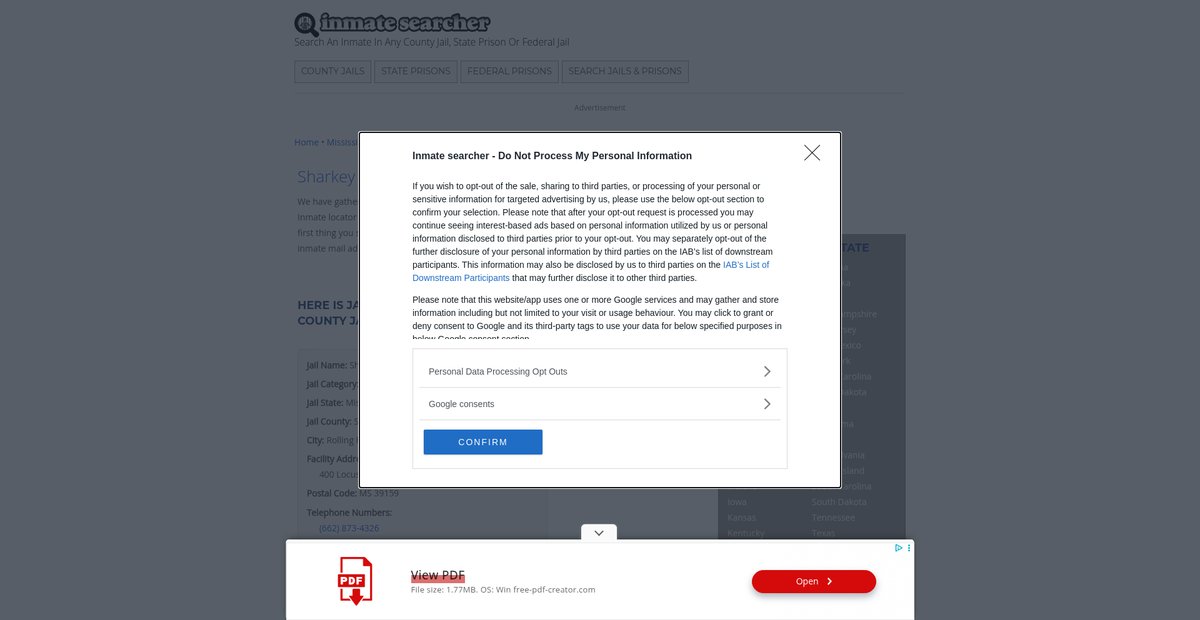 Preview of inmatesearcher.com