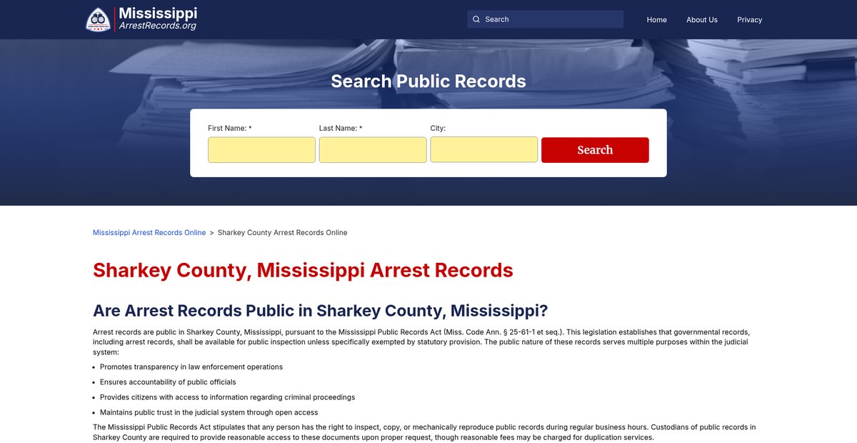 Preview of mississippiarrestrecords.org