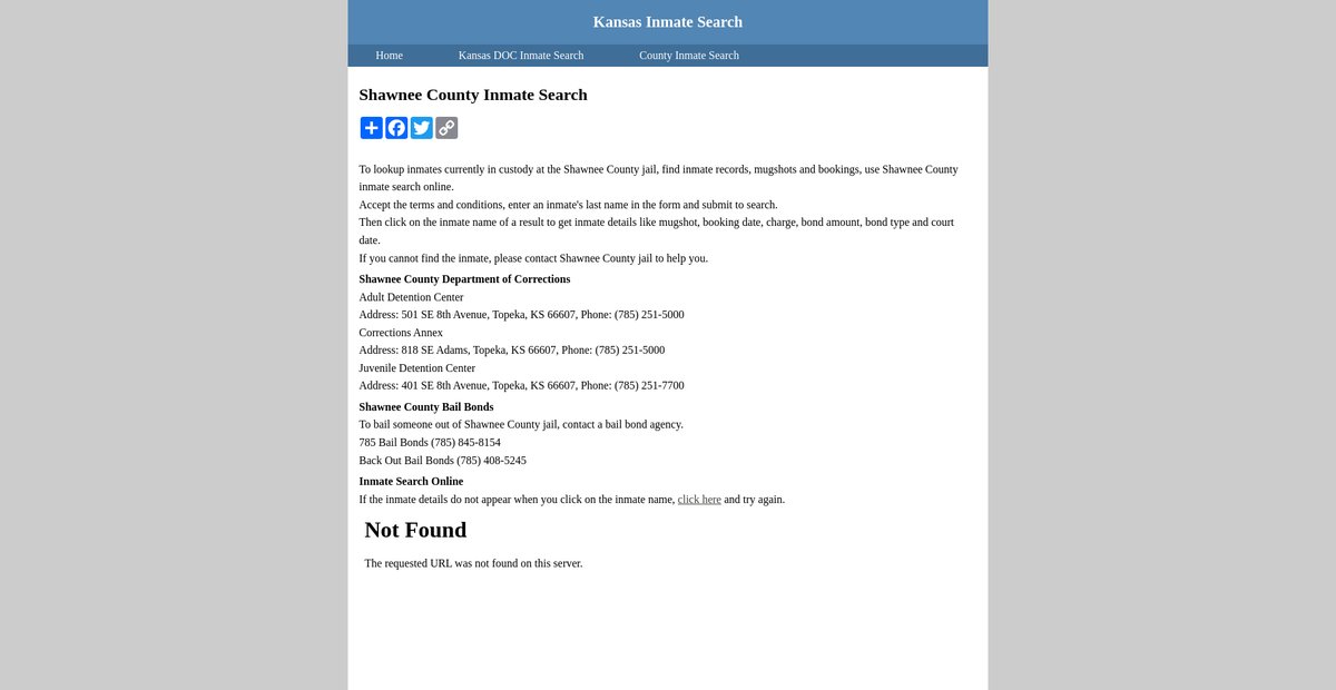 Preview of inmatesearchkansas.org