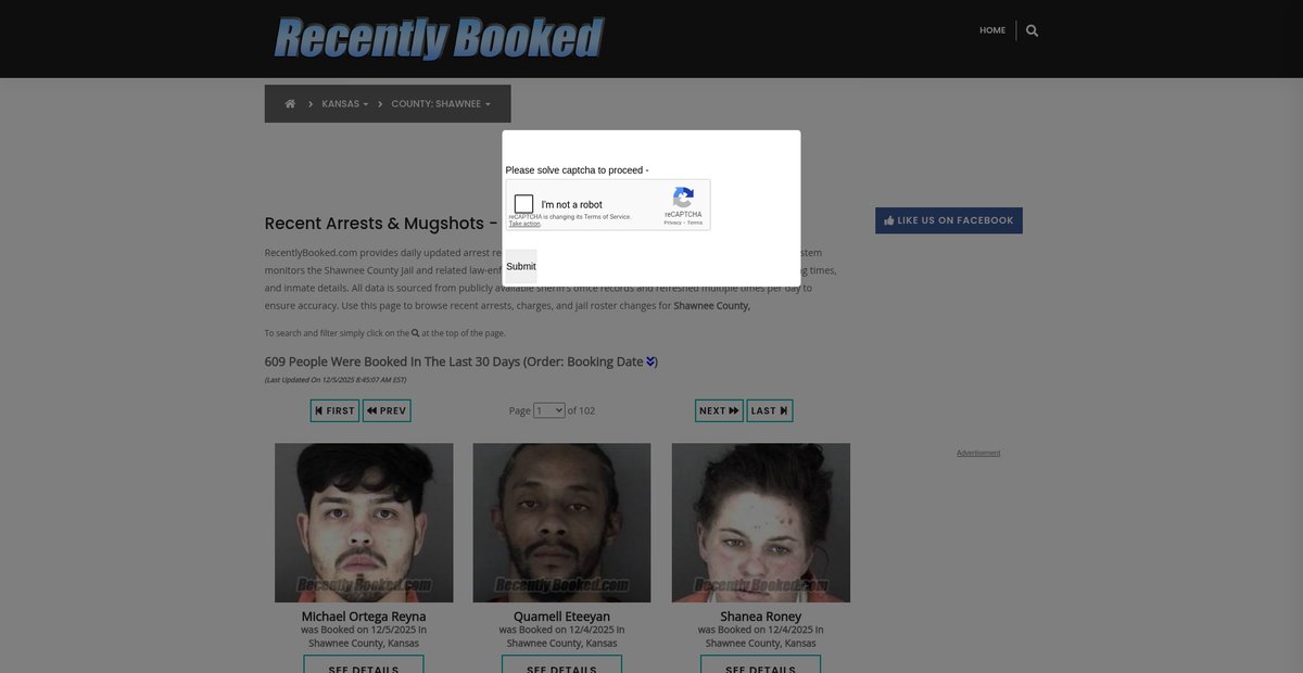 Preview of recentlybooked.com
