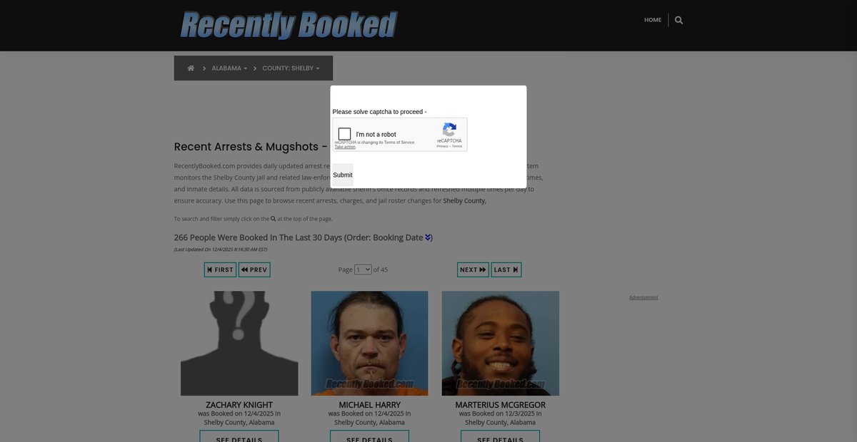 Preview of recentlybooked.com