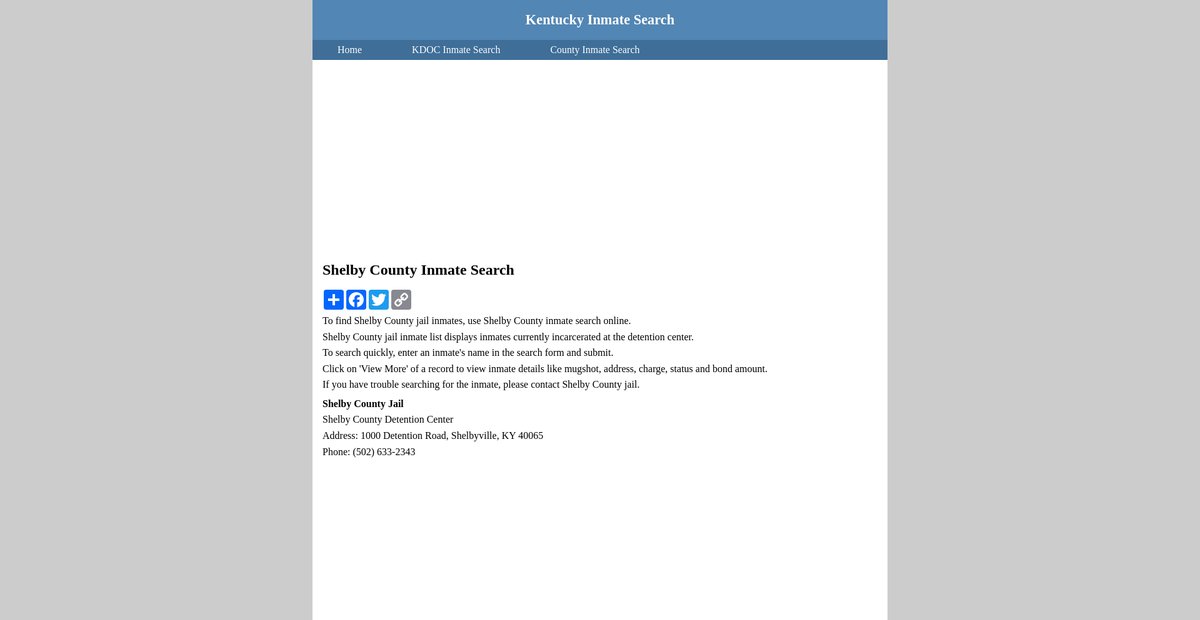 Preview of inmatesearchkentucky.org