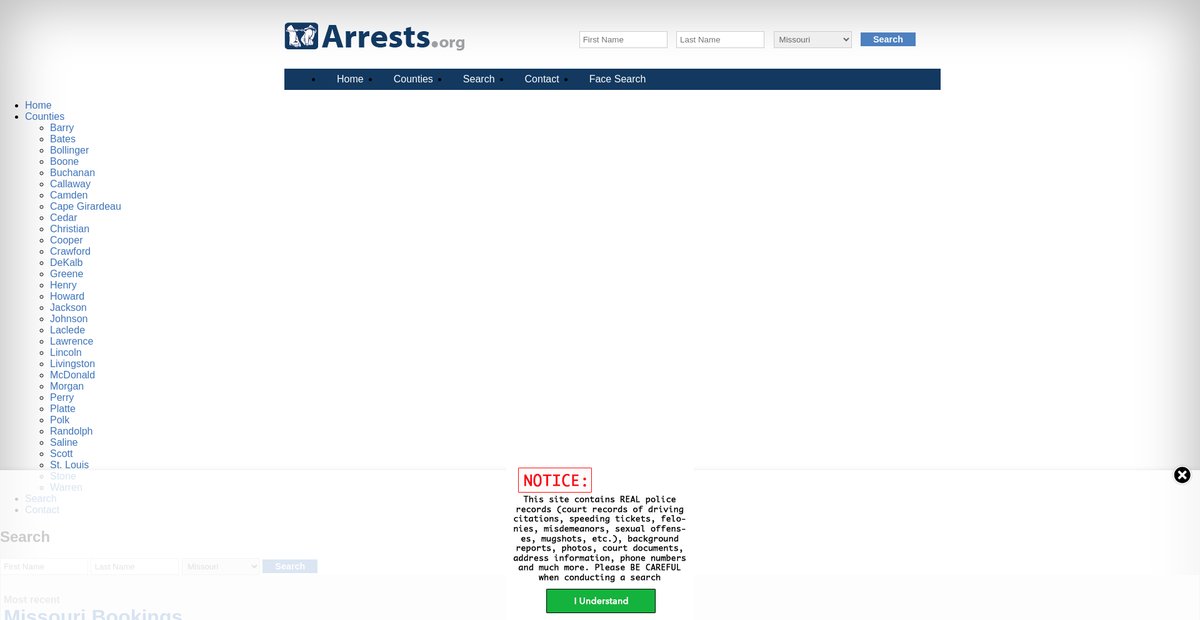 Preview of missouri.arrests.org