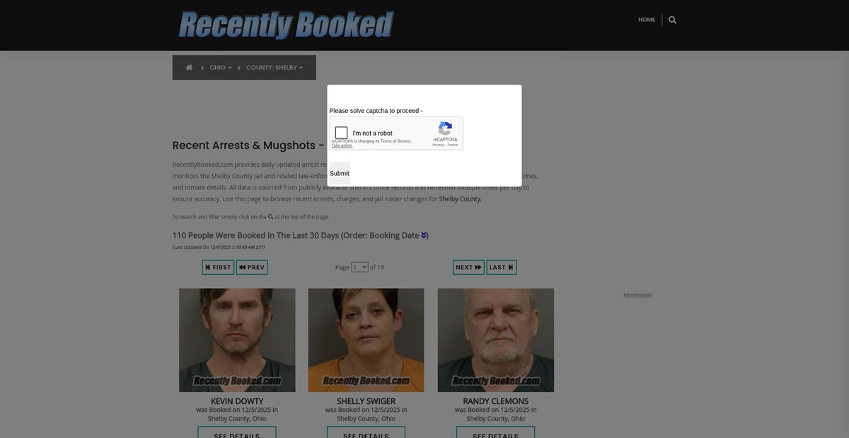 Preview of recentlybooked.com