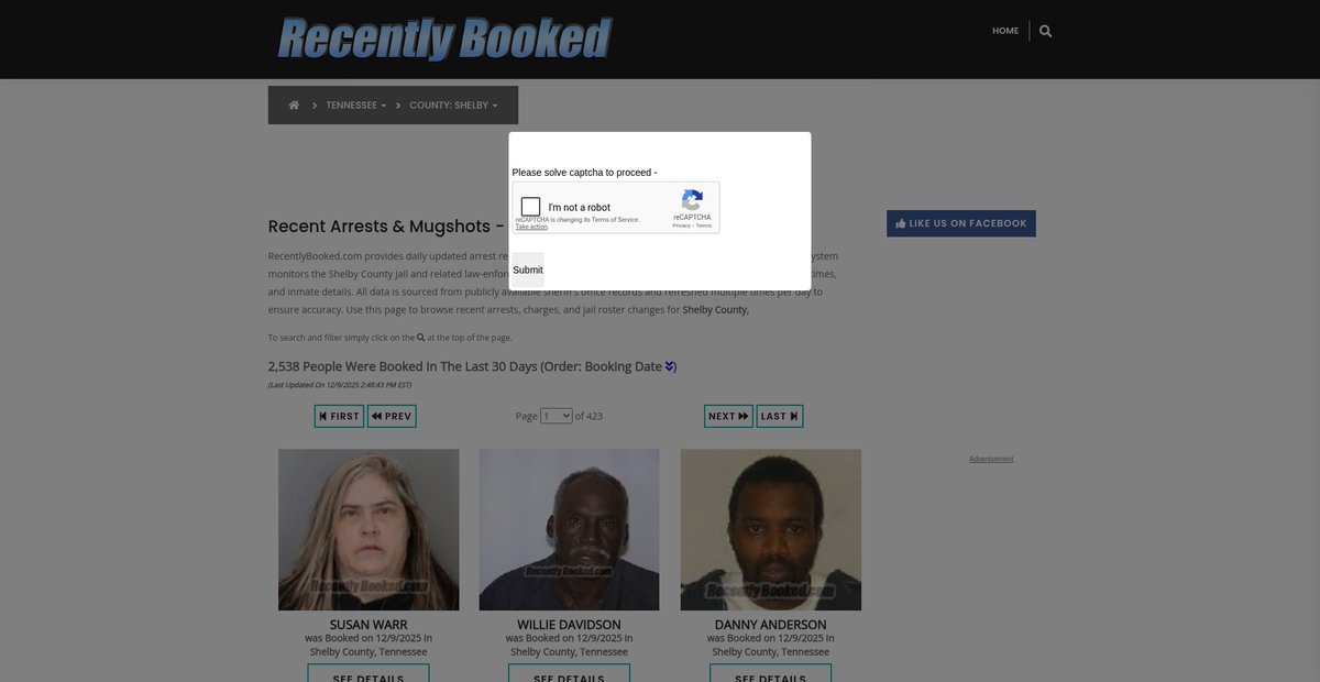 Preview of recentlybooked.com