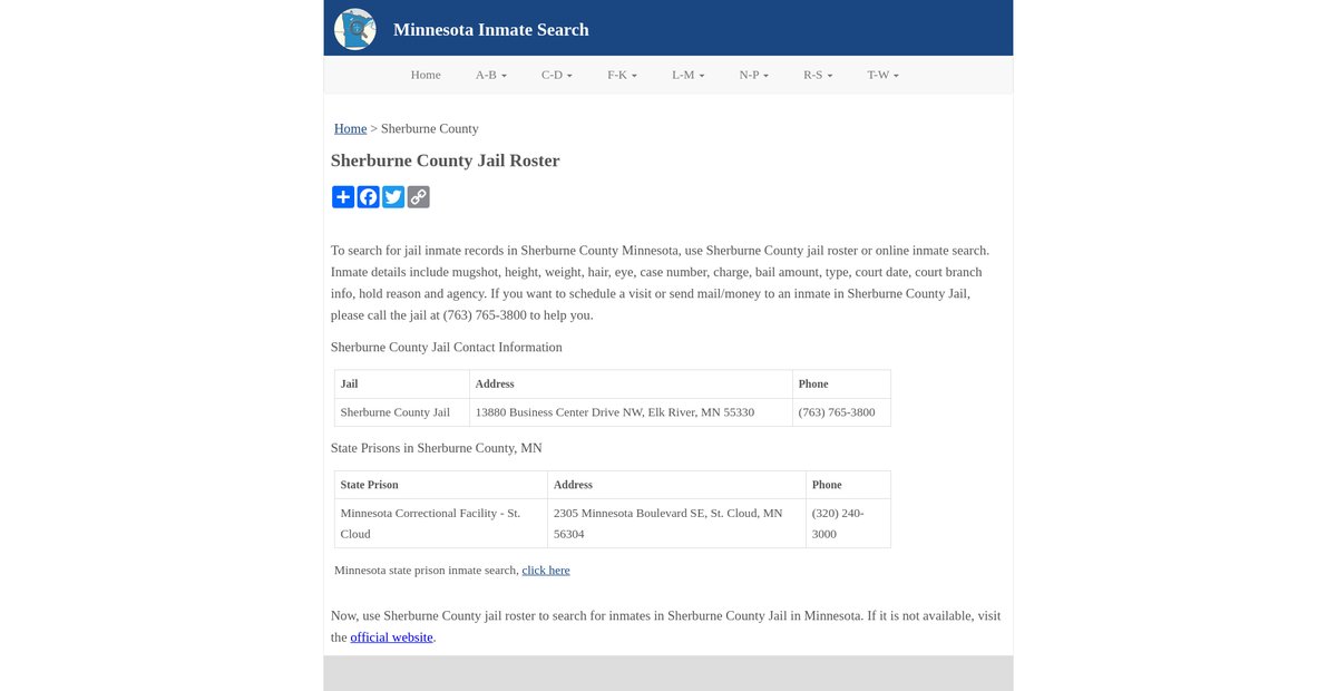 Preview of inmatesearchmn.org