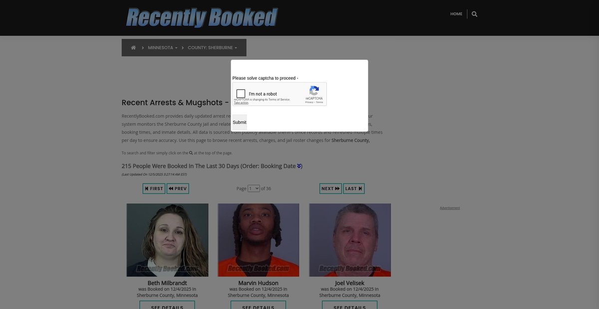 Preview of recentlybooked.com