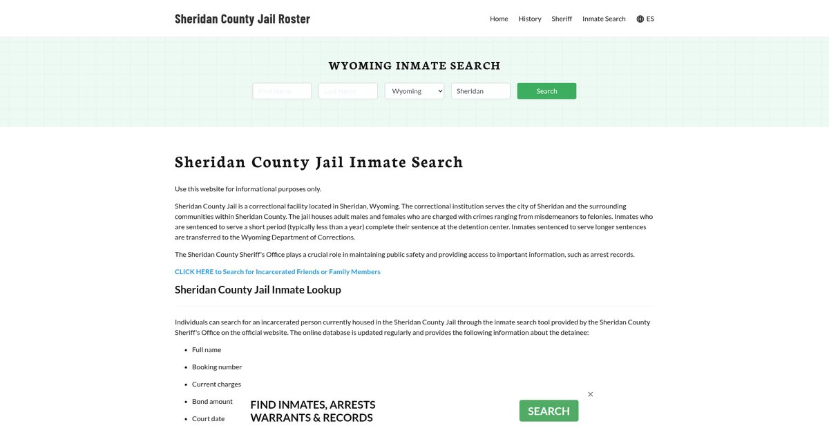 Preview of sheridancountyjail.org