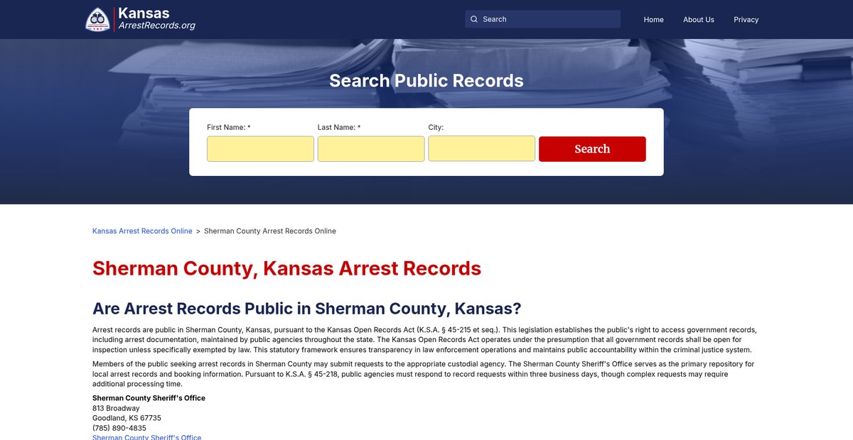 Preview of kansasarrestrecords.org