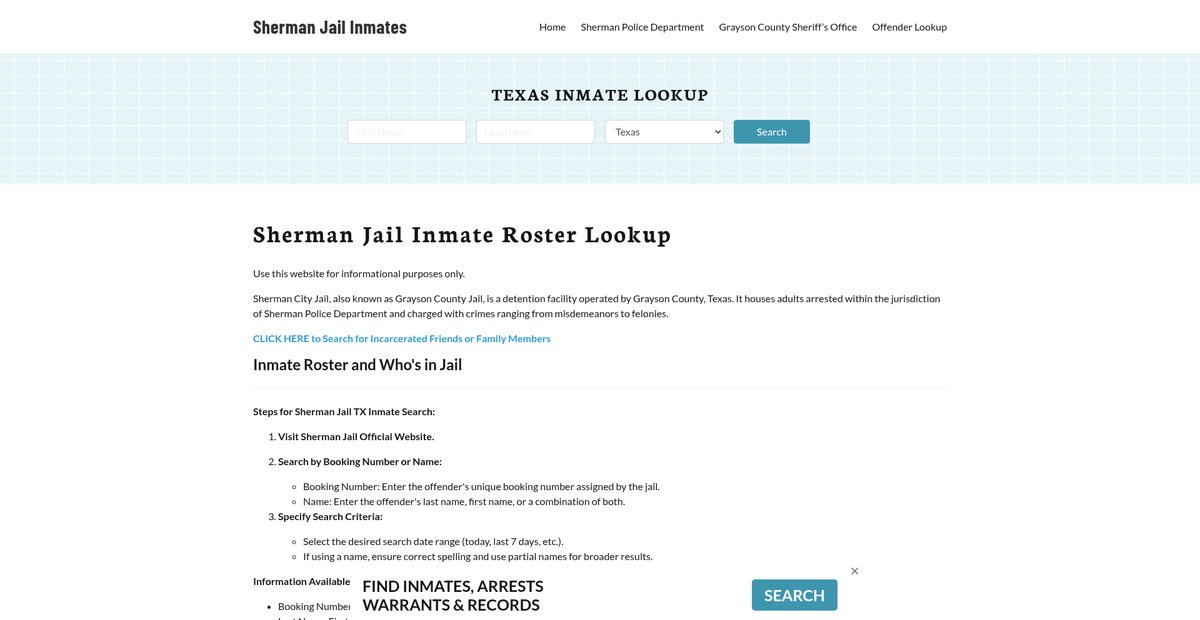 Preview of shermanjail.org