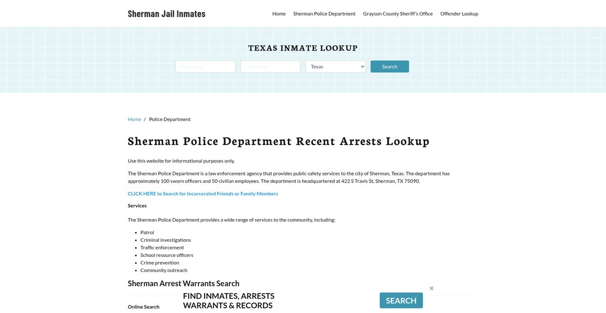 Preview of shermanjail.org