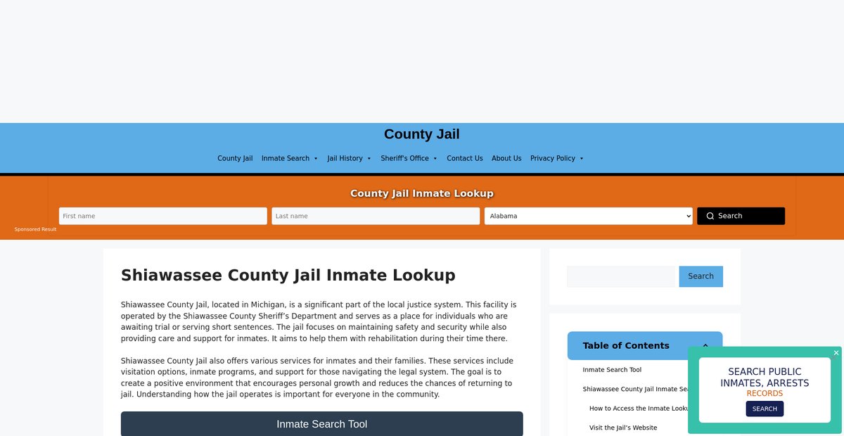 Preview of shiawassee.countyjail.org