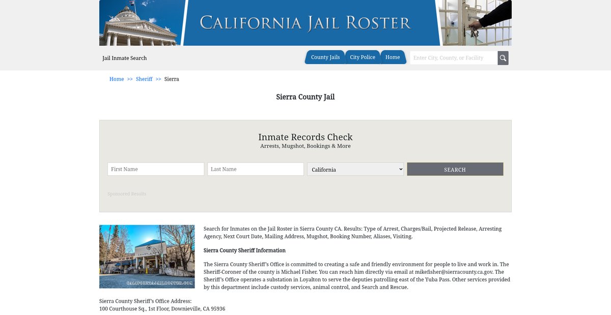 Preview of californiajailroster.com