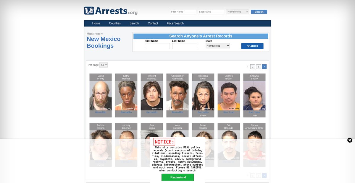 Preview of newmexico.arrests.org