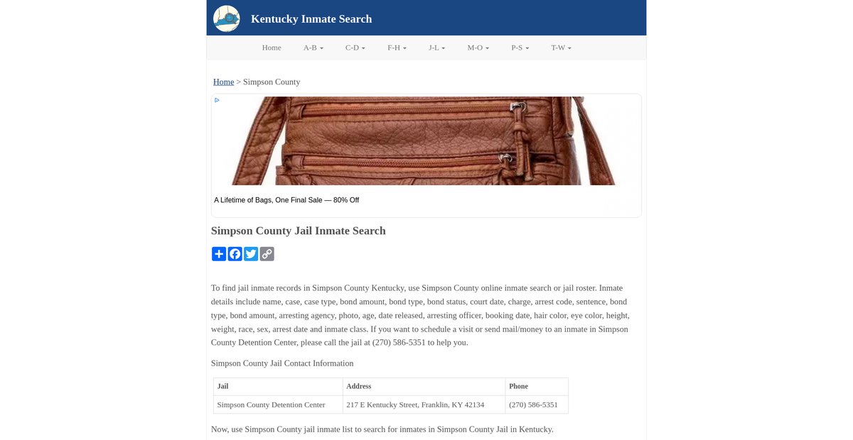Preview of inmatesearchky.org