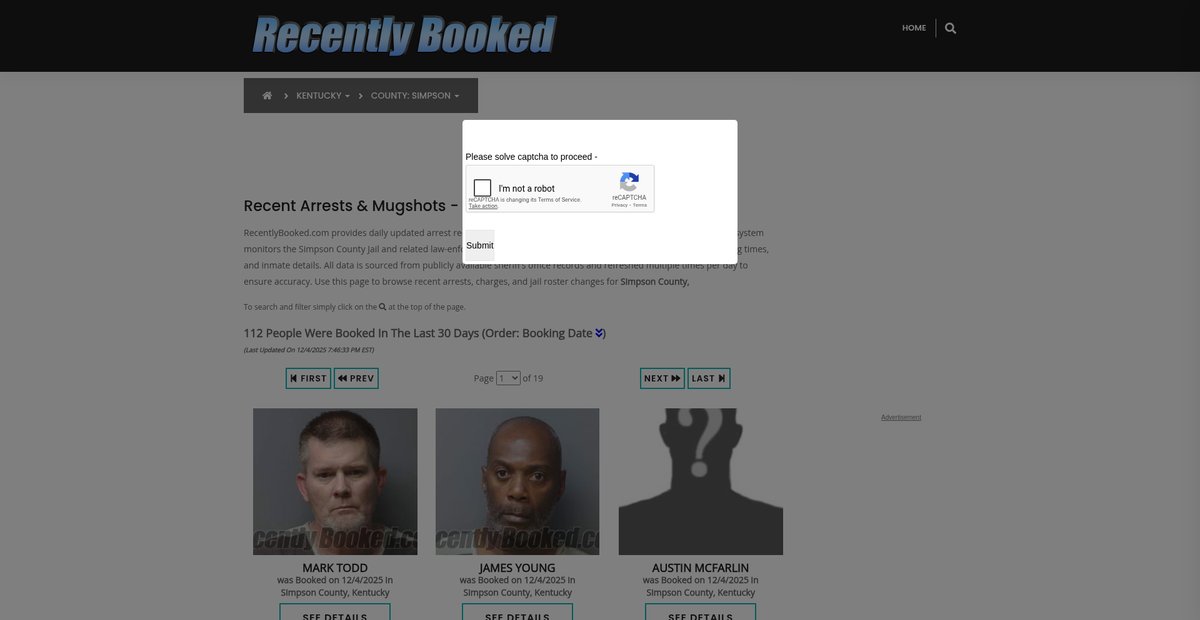 Preview of recentlybooked.com