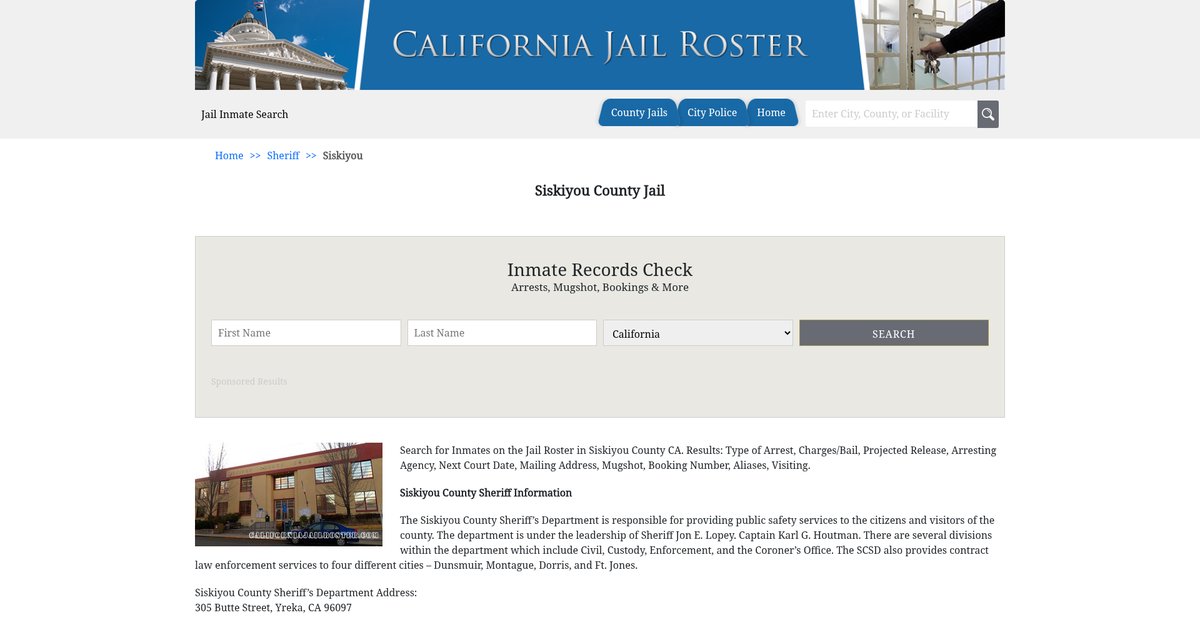 Preview of californiajailroster.com