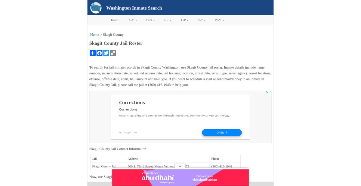 Preview of inmatesearchwa.org
