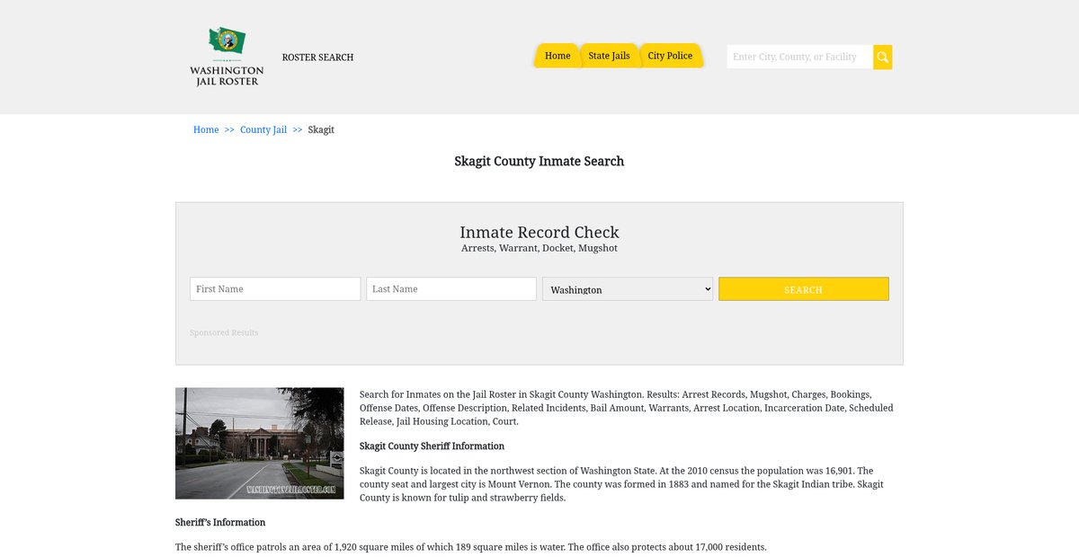 Preview of washingtonjailroster.com