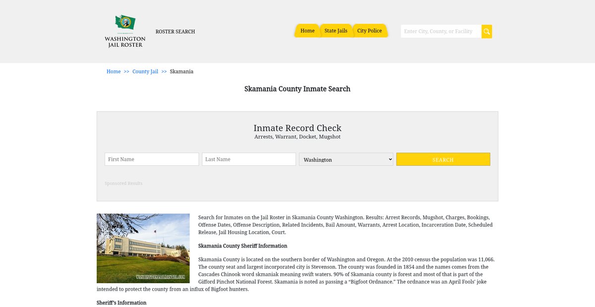 Preview of washingtonjailroster.com