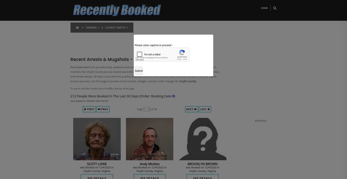 Preview of recentlybooked.com