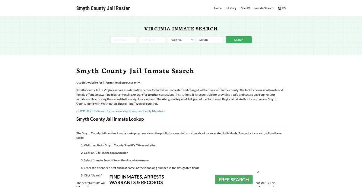 Preview of smythcountyjail.org