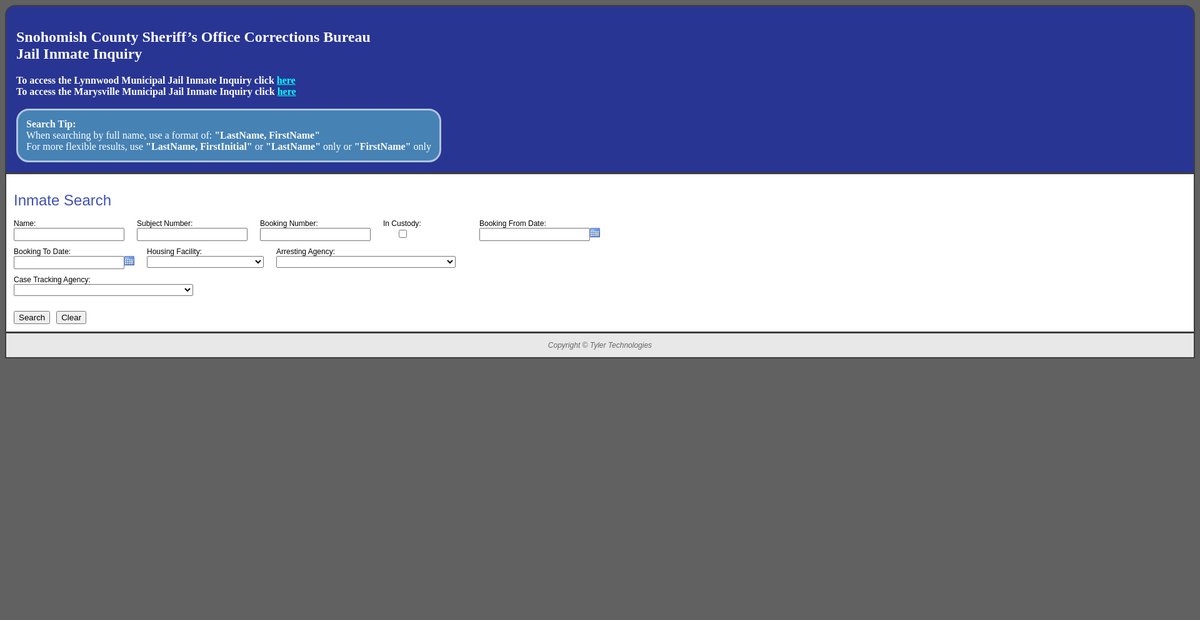 Preview of jailregister.sno911.org