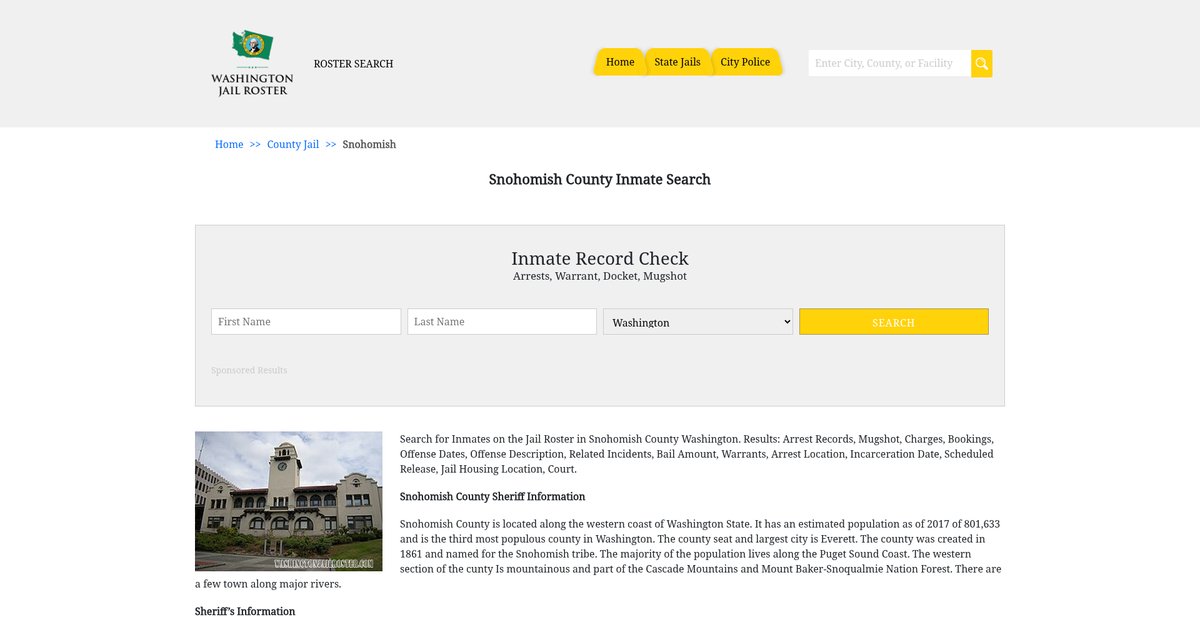 Preview of washingtonjailroster.com