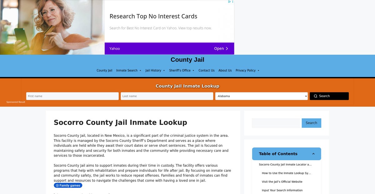 Preview of socorro.countyjail.org