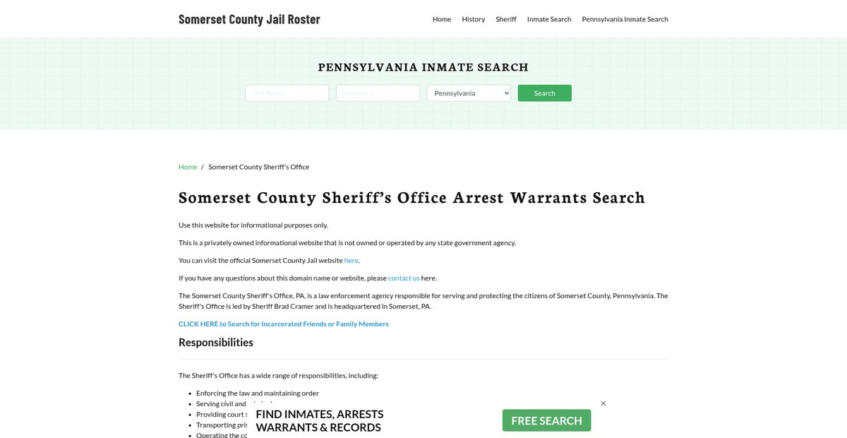 Preview of somersetcountysheriff.com
