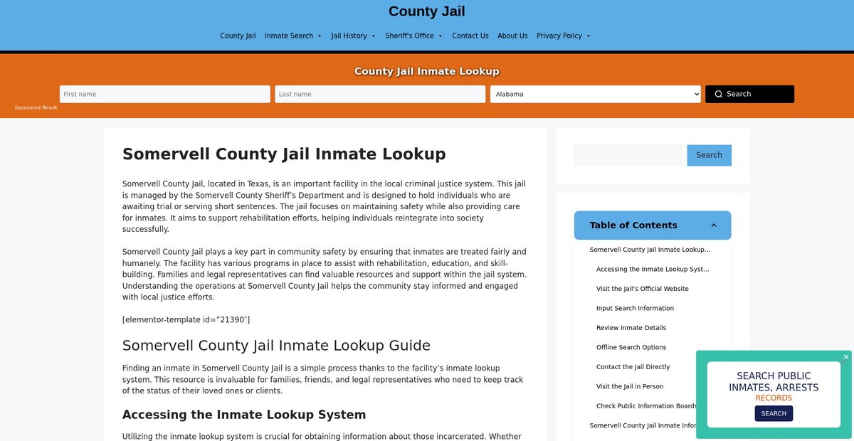 Preview of somervell.countyjail.org