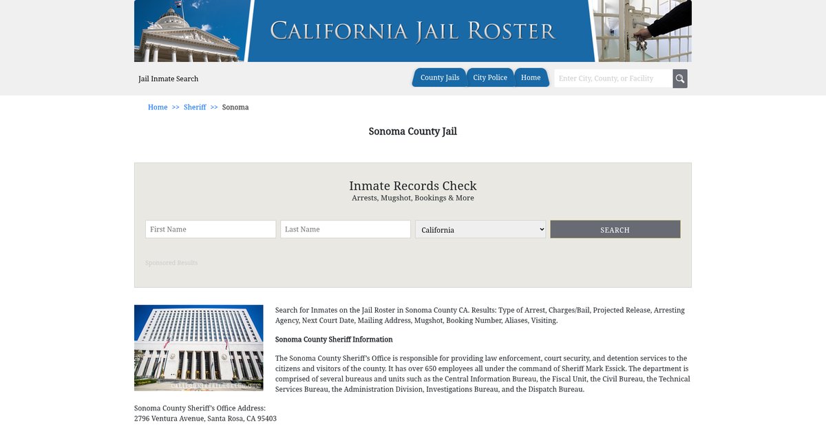Preview of californiajailroster.com