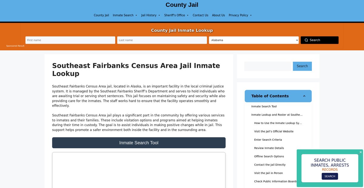 Preview of southeast-fairbanks-census-area.countyjail.org