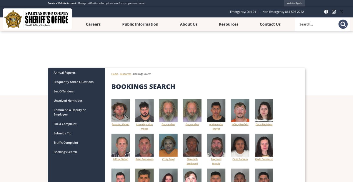 Preview of mugshots.spartanburgsheriff.org