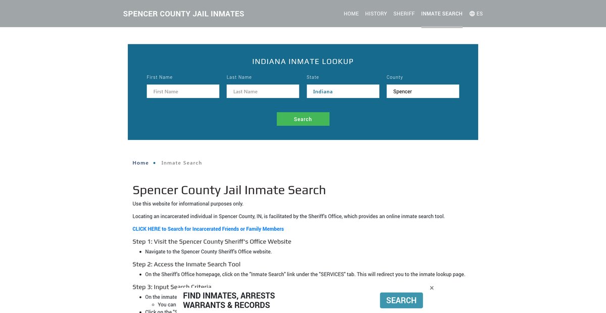 Preview of spencerjailroster.org