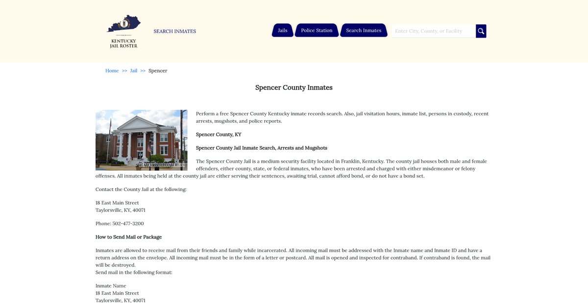 Preview of kentuckyjailroster.com