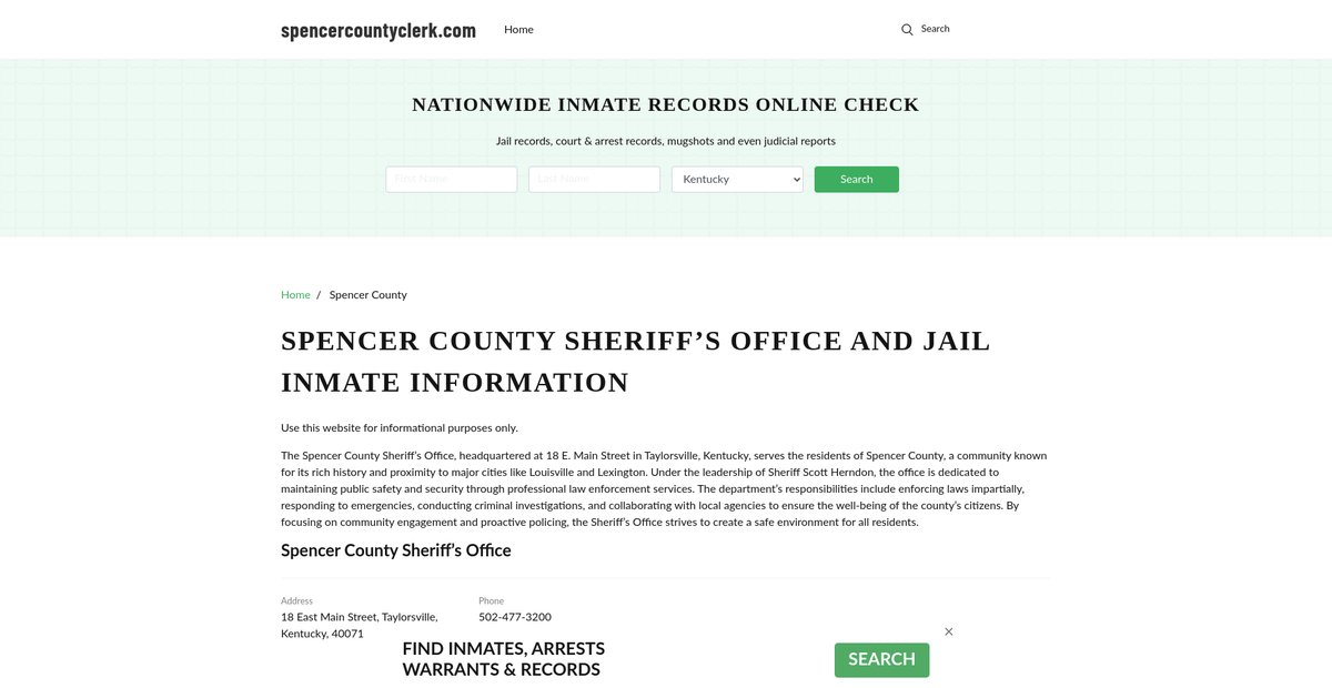 Preview of spencercountyclerk.com