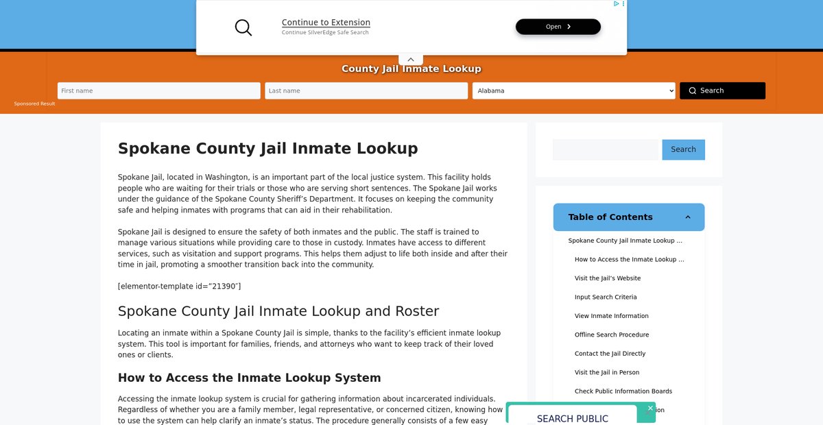 Preview of spokane.countyjail.org