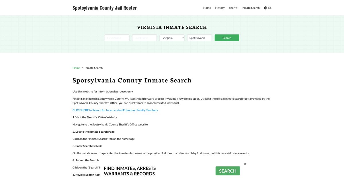 Preview of spotsylvaniacountyjail.org
