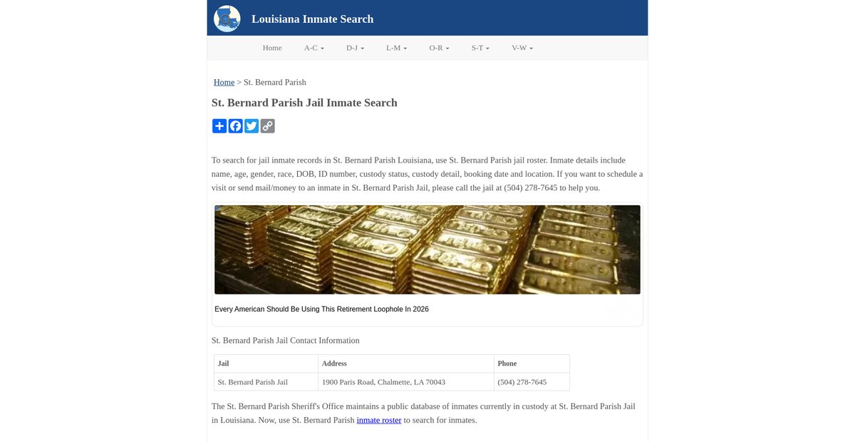 Preview of inmatesearchla.org