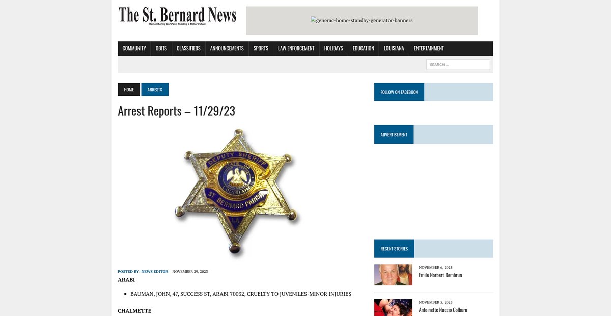 Preview of thestbernardnews.com