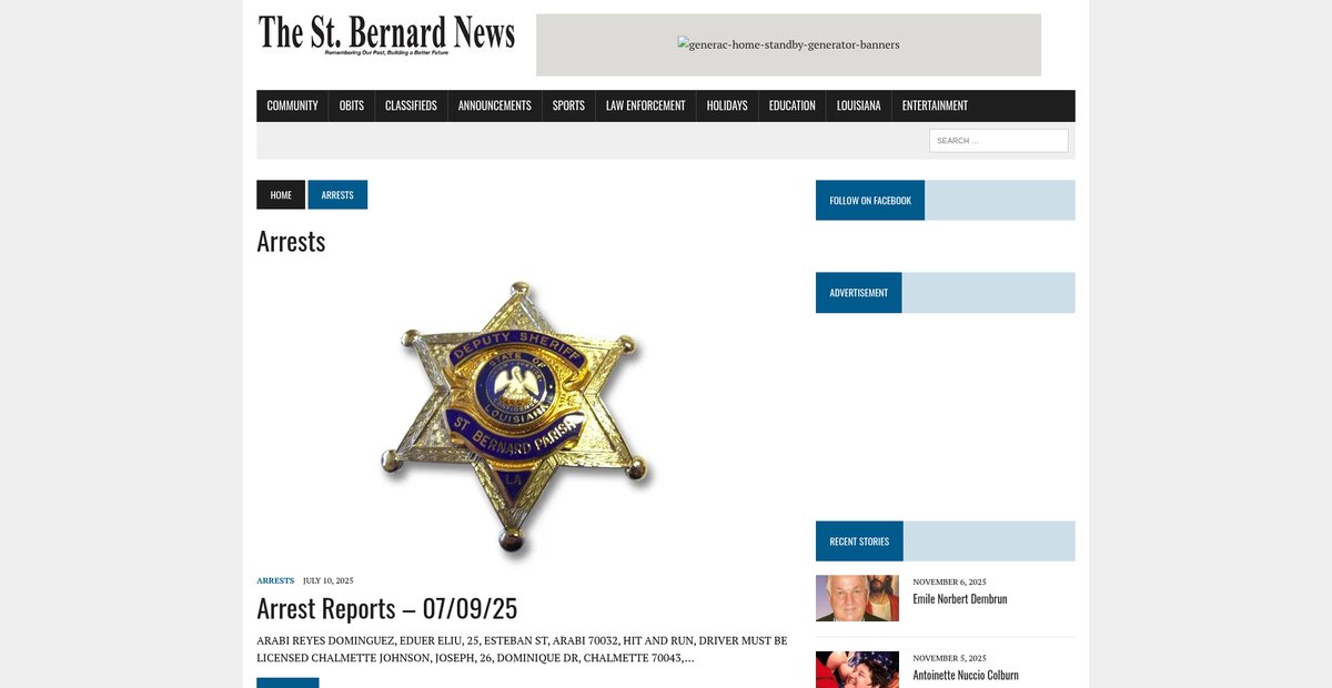 Preview of thestbernardnews.com