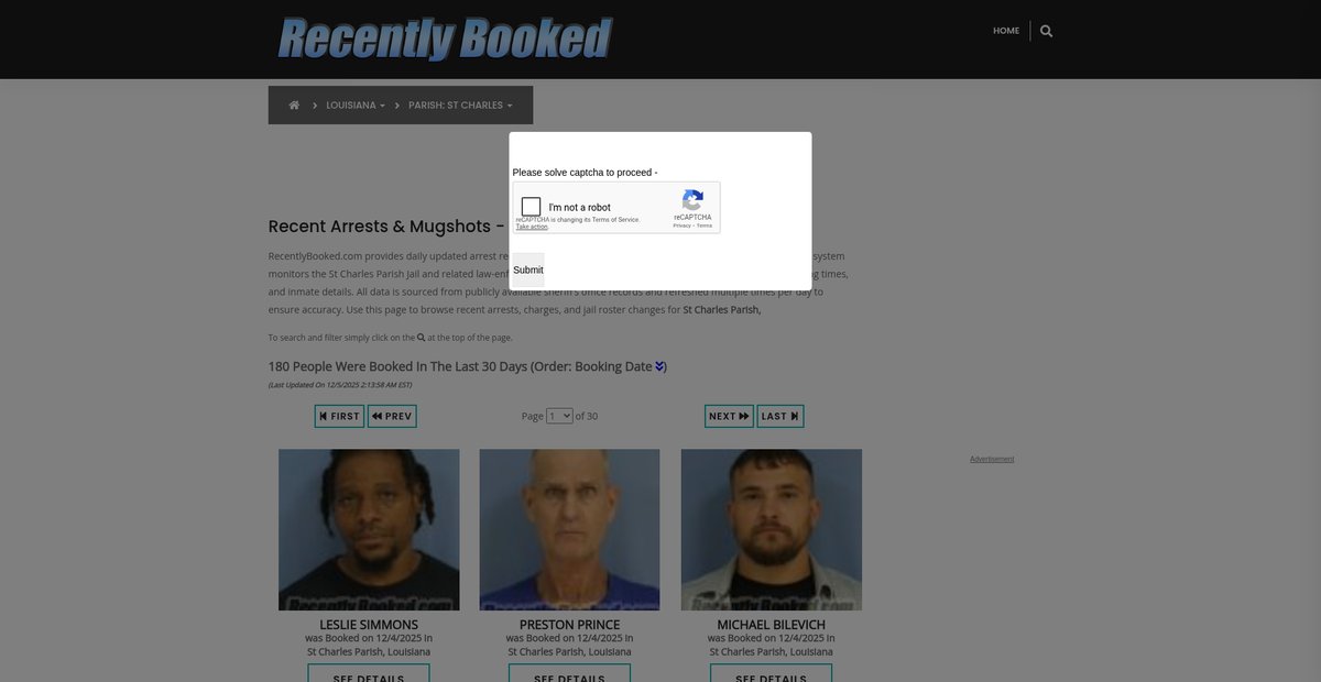 Preview of recentlybooked.com