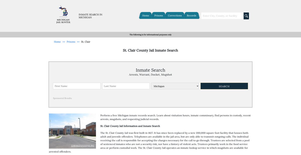 Preview of michiganjailroster.com