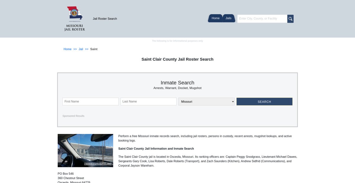 Preview of missourijailroster.com