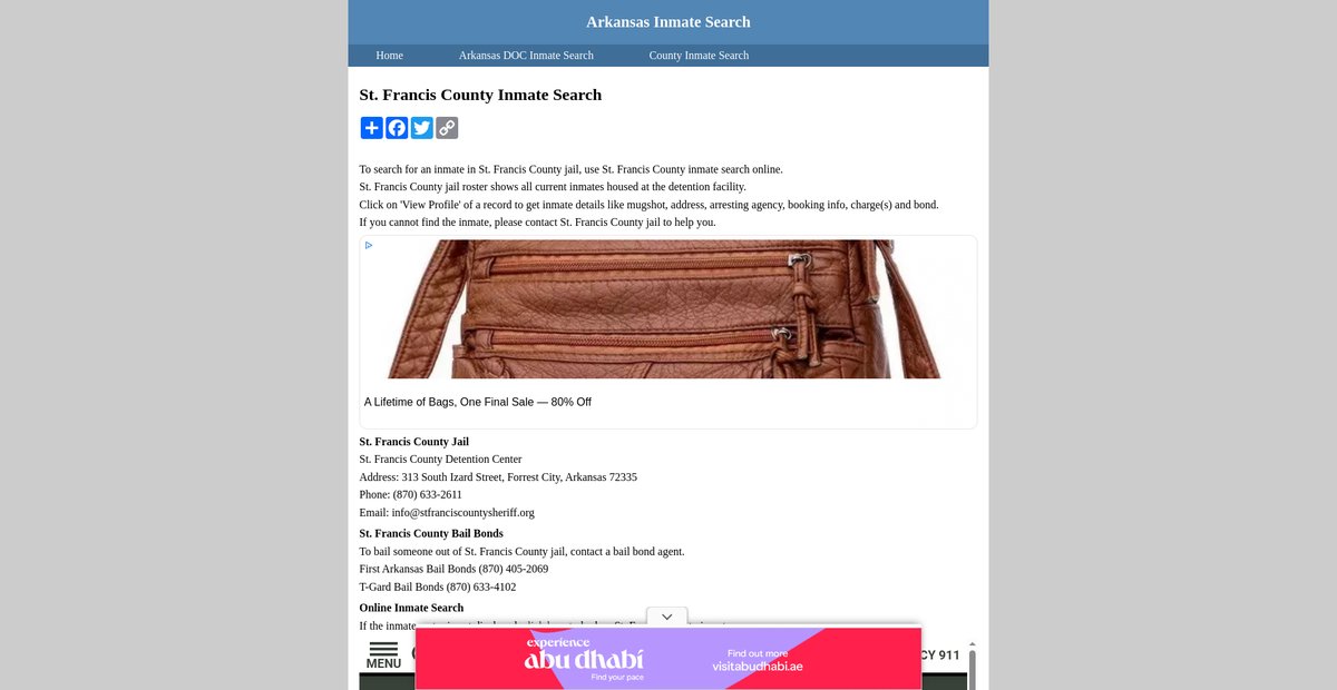 Preview of inmatesearcharkansas.org